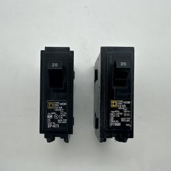 LOT OF 2* Square D 20 Amp Circuit Breaker