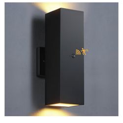 New - Motion Sensor Outdoor Wall Lights, Dusk to Dawn Outdoor Lighting with Matte Black Finish