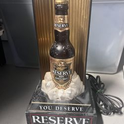 Vintage 1992 MILLER RESERVE Beer Lighted Advertising Backbar Sign Display