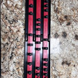 TEKTON 1/2 Inch Drive 3-Rail Socket Organizer Set, Red