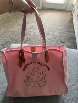 Coach pink tote bag