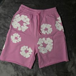Pink Denim Tear Shorts Size S
