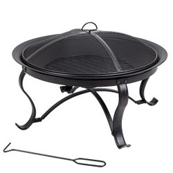 Black Round Fire Pit