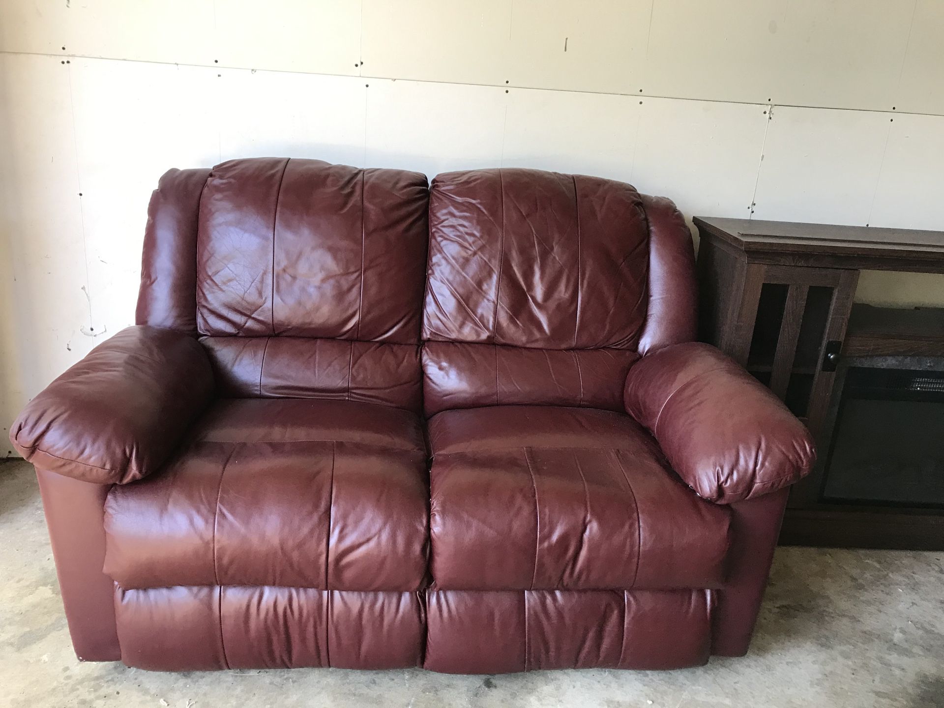 Red Leather double recliner