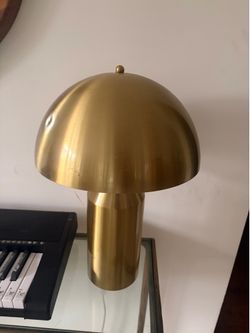 Modern Brushed Brass Mushroom Table Lamp – Mid Century Modern Style