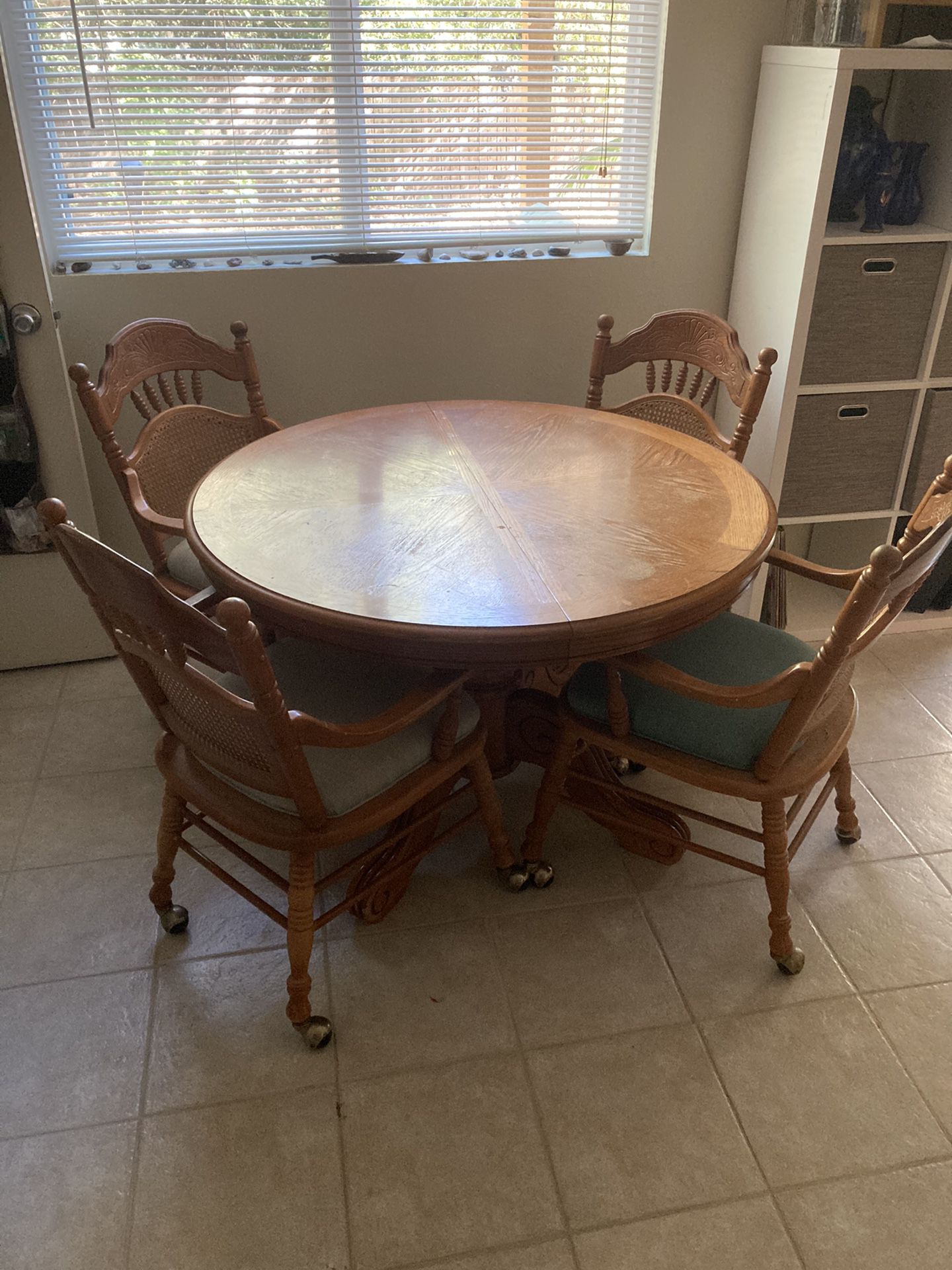 Wooden Table And Chairs  With Leaf