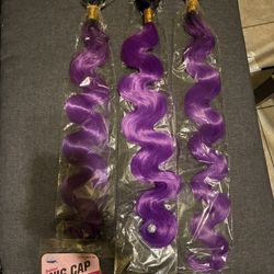 Bundles Human Hair 24 26 28 Inch Straight T1B Purple