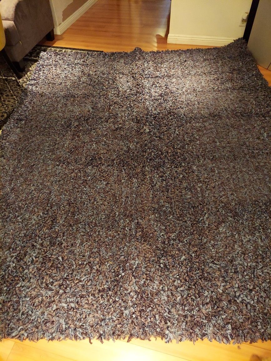 10' x 8' Shaggy Grey and Blue Area Rug