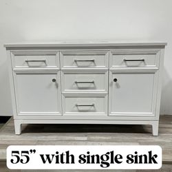 55'' Solid wood  Bathroom Vanity Stone Countertop(Open Box)