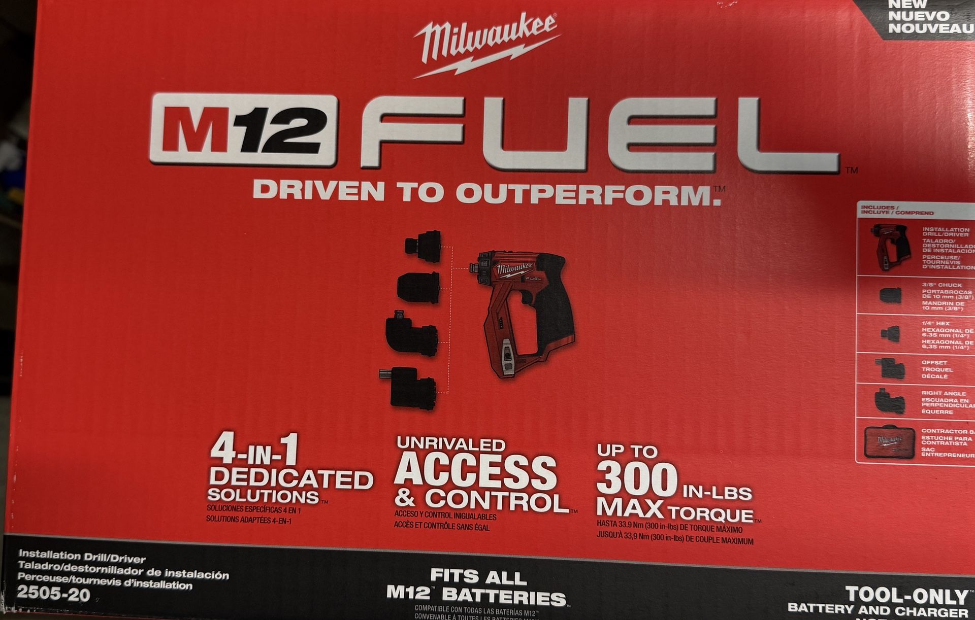 Milwaukee M12 FUEL Brushless Cordless 4-in-1 Installation 3/8 in. Drill Driver