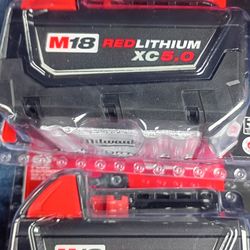 2 Milwaukee M18 XC 5.0 batteries