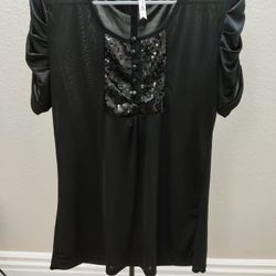 Black Sequin Top (Size M)