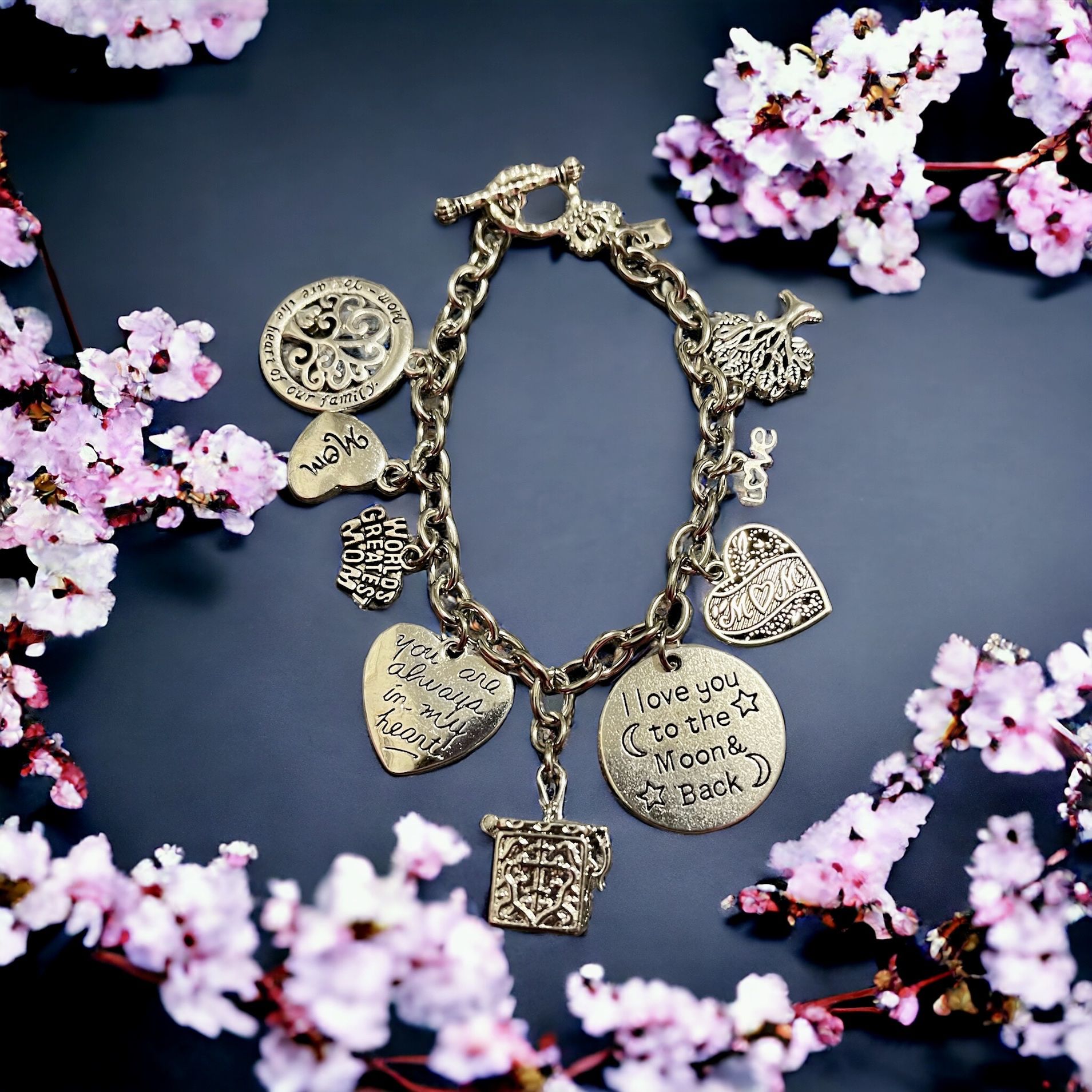 Mom/Mother/Mum/Grandmother Prayer Charm Bracelet!  Handmade! 