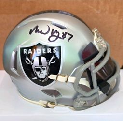 Las Vegas Raiders Autographed Mini Helmet #87