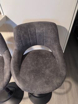 swivel and height adjustable  grey bar stools