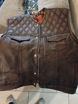 Brown Leather Vest