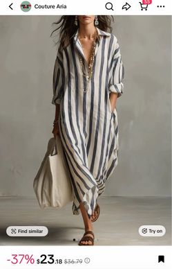Striped Oversized Shirt Dress