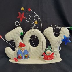 Vtg Christmas Decor "JOY" Metal  Beautiful 9"X9.25"