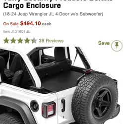 Tuffy Security Products Deluxe Cargo Enclosure (18-24 Jeep Wrangler JL 4-Door w/o Subwoofer)