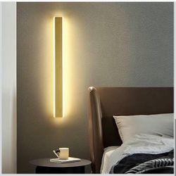4-1 Wall Lamp Linear Wall Mounted Light Fixture Hallway Modern Minimalist Long LED remote control Rectangular Sconce Indoor Black Dimmable Strip Lamp(