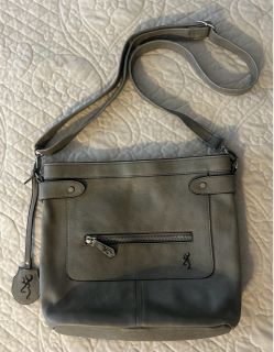 Browning Gray Leather Crossbody Bag