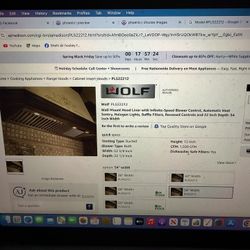 BRAND NEW WOLF 54" PRO HOOD LINER HOOD FAN MODEL PL522212