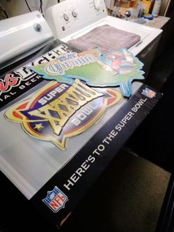 Super Bowl XXXVII/CORONA extra metal stamped signs (LOT)