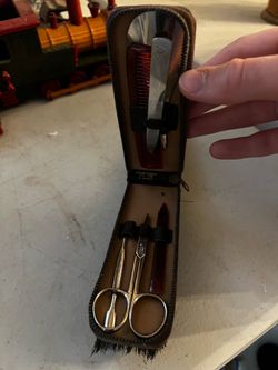 Vintage German Leather Travel Grooming Kit
