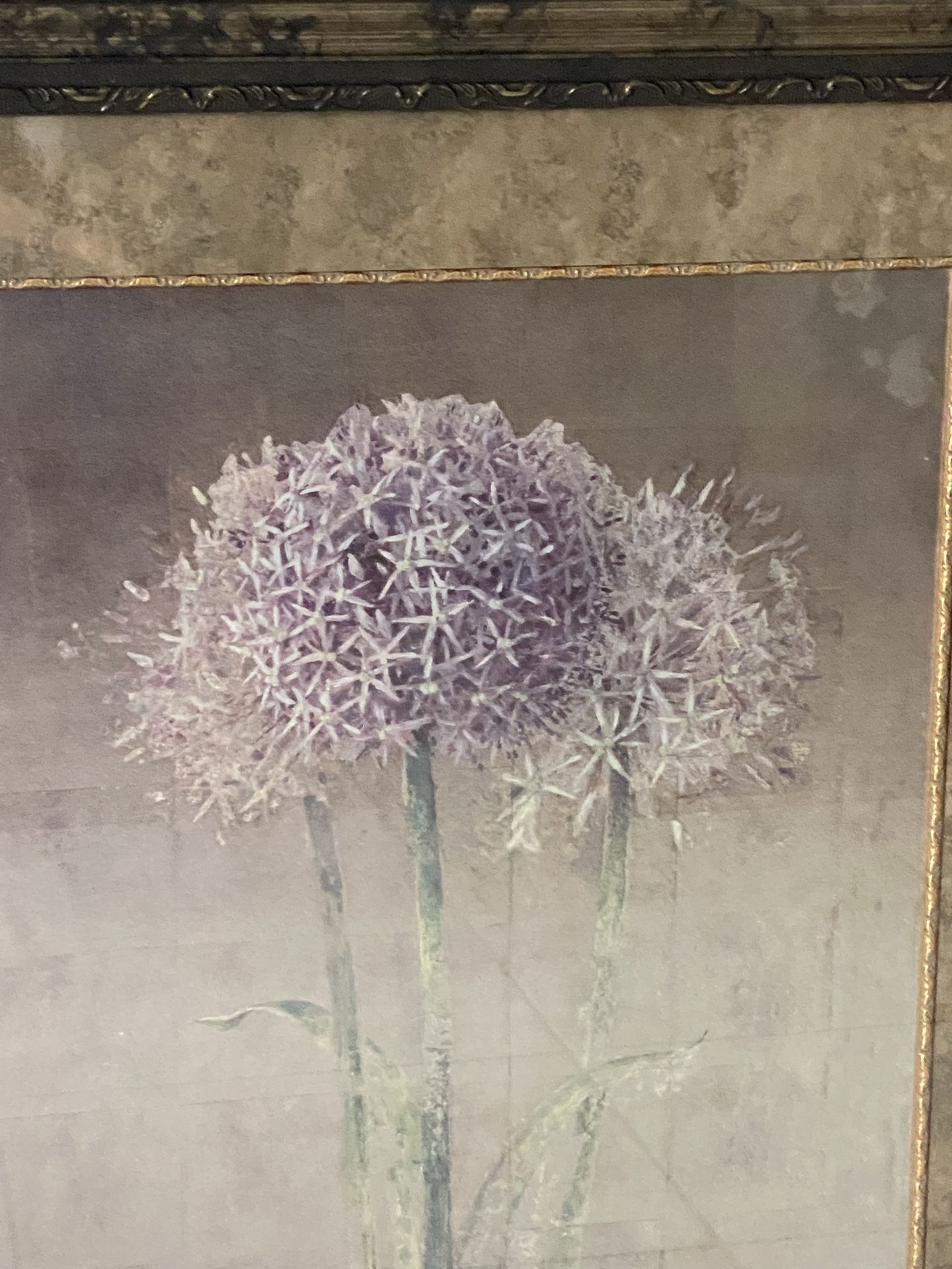 Metallic Framed Flower Art