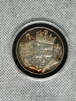 RARE 1981 Rex Mardi Gras .999 Fine Silver Doubloon – Beautiful Natural Toning