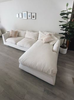 Cream Goose Feather Sectional Sofa – Excellent Condition – $1,250