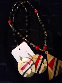 African Mother Land Necklace and Earrings