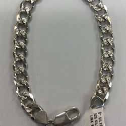8” Silver Curb Link Bracelet 