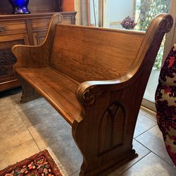 Antique, beautiful, solid wood bench