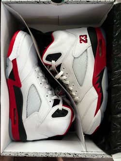Air Jordan Retro 5 Fire Red and Black Tongue