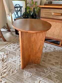 New wood modern side table mcm style 22”