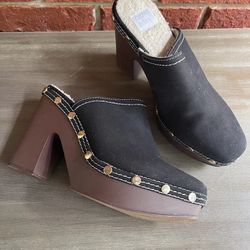 CROWN & IVY  Women Platform Sherpa Lined Clogs SIZE 8.5