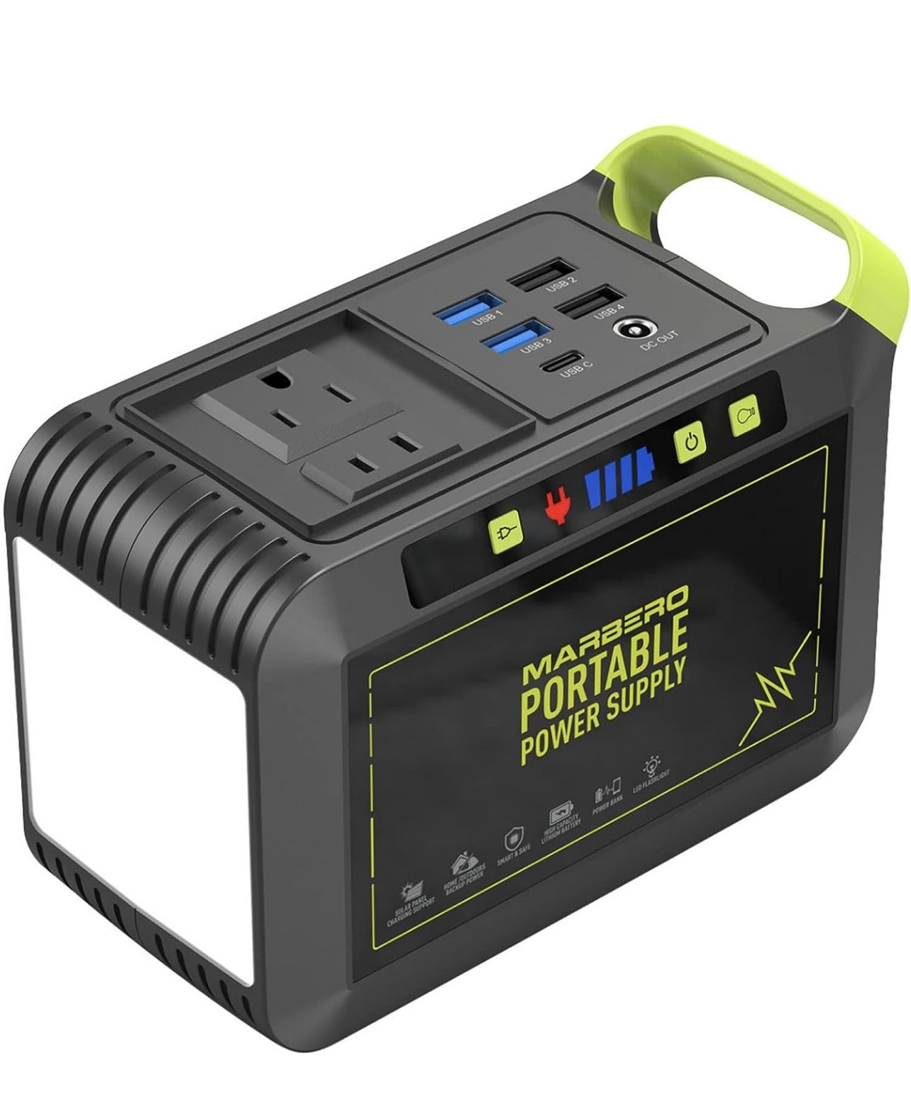 Portable Power Station 88Wh Camping Lithium Battery Solar Generator Fast Charging with AC Outlet 120W Peak Power Bank