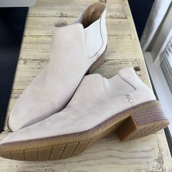Sperry Top-Sider Women Maya Leather Chelsea Boot Cream Size 9.5 