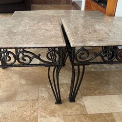 Steel base Faux Granite Coffee table and end tables