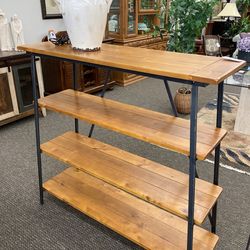 Wood and steel bookcase