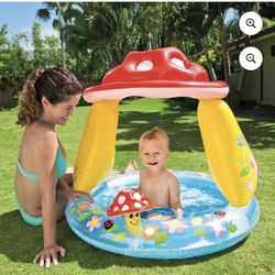 Intex Inflatable Mushroom Water Play Center Kid Baby Swimming Pool Ages 1-3