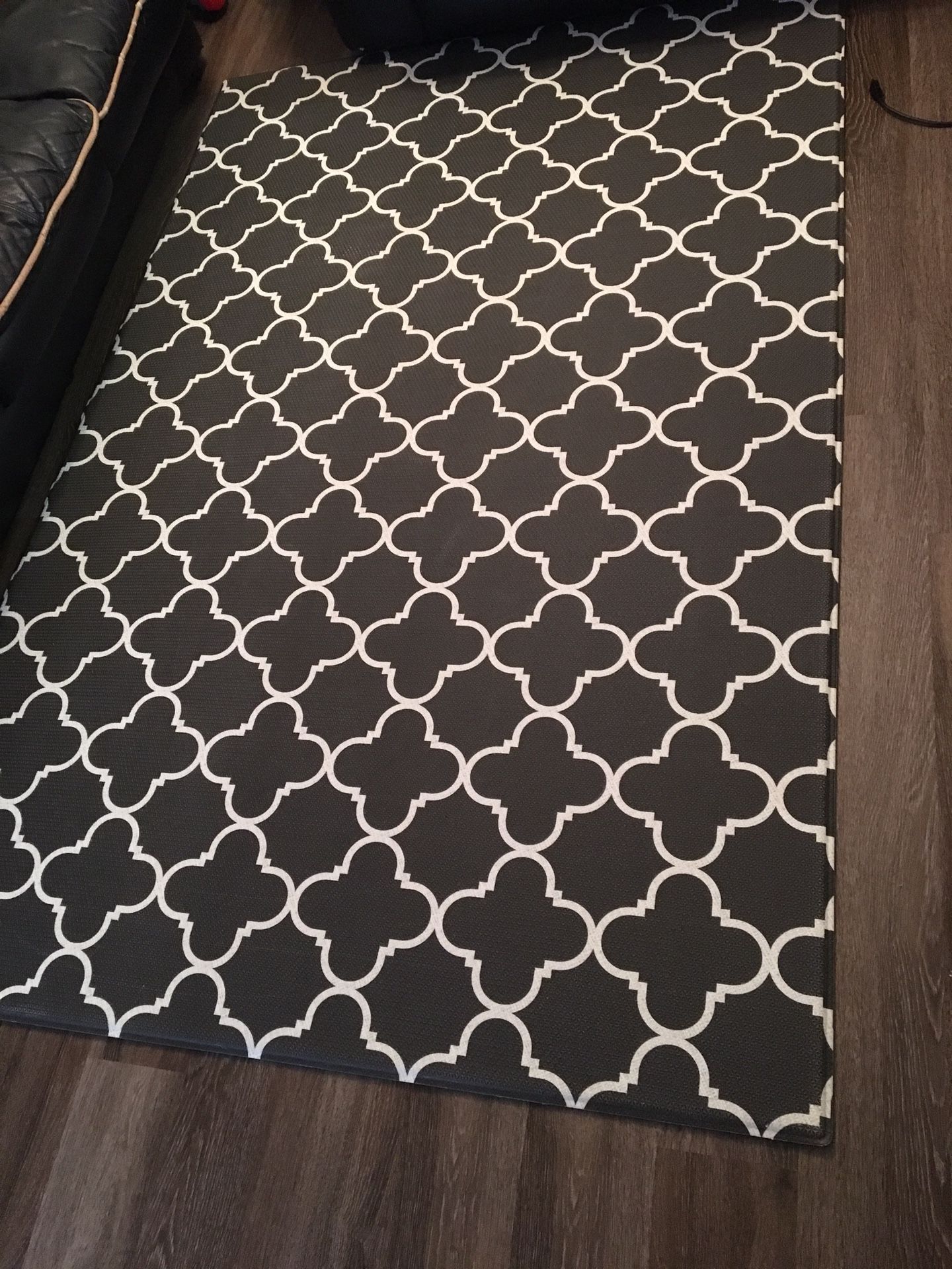 Reversible baby play mat large size grey black