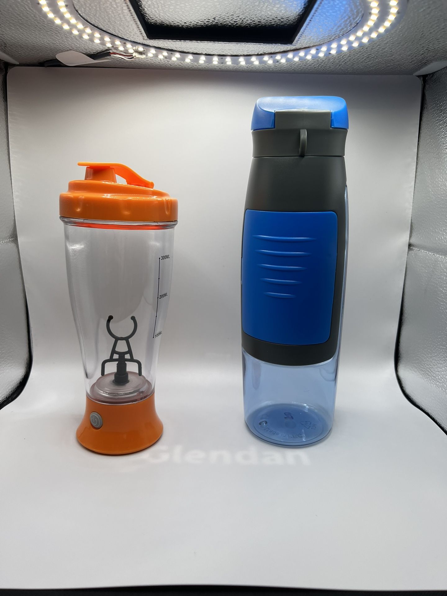 electric shakers and water bottles with card and money space