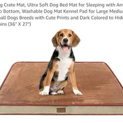 Dog Crate Mat, Ultra Soft Dog Bed Mat for Sleeping with Anti-Slip Bottom, Washable Dog Mat Kennel Pad for Large Medium Small Dogs Breeds with Cute Pri