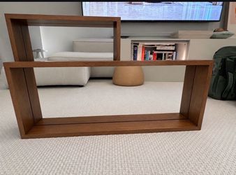 Set of 2 100% Wood Framed Mirrors (40”x16” & 26”x26”) – Excellent Condition