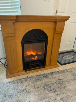 🔥 Chimenea Decorativa con Calefactor Eléctrico – Excelente Estado 🔥