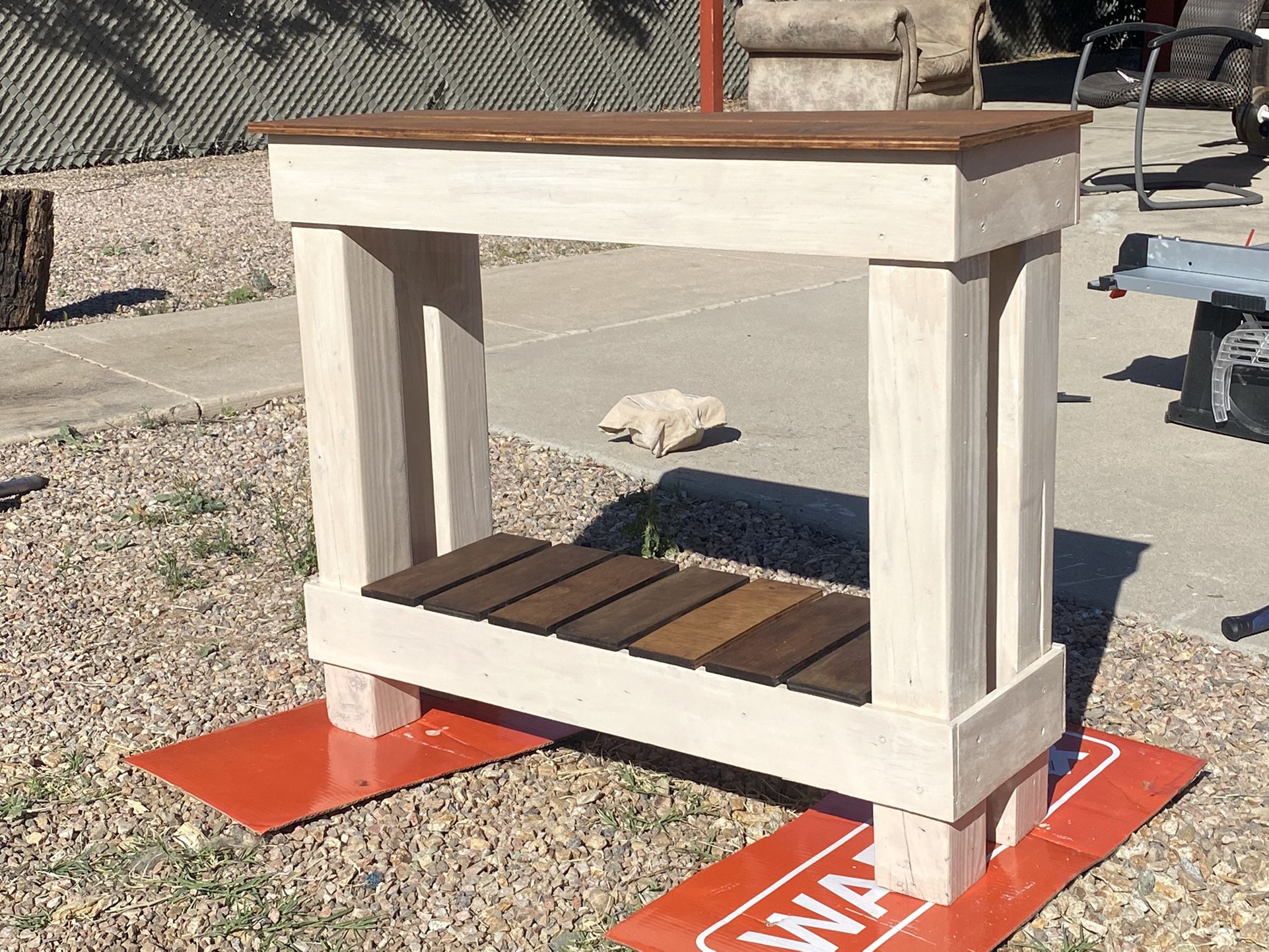 Farmhouse Entryway / Console Coffee table/ Entertainment stand Made to order pick your color/stain