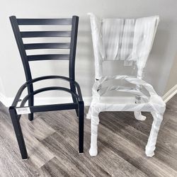 2 Black Metal Chairs