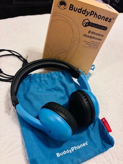 BuddyPhones PlayTime Wireless Headphones Blue